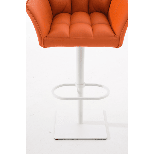 Taburete de bar Damaso con tapizado de polipiel Simil cuero Naranja 45X64X88 cm