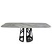 ANGEL CERDA Mesa comedor ovalada barril mármol porcelánico y acero negro 238x110 ANGEL CERDA Mesa comedor ovalada barril mármol porcelánico y acero negro 238x110 Azul/ Negro