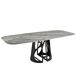 ANGEL CERDA Mesa comedor ovalada barril mármol porcelánico y acero negro 238x110 ANGEL CERDA Mesa comedor ovalada barril mármol porcelánico y acero negro 238x110 Azul/ Negro