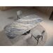 ANGEL CERDA Mesa comedor ovalada barril mármol porcelánico y acero negro 238x110 ANGEL CERDA Mesa comedor ovalada barril mármol porcelánico y acero negro 238x110 Azul/ Negro