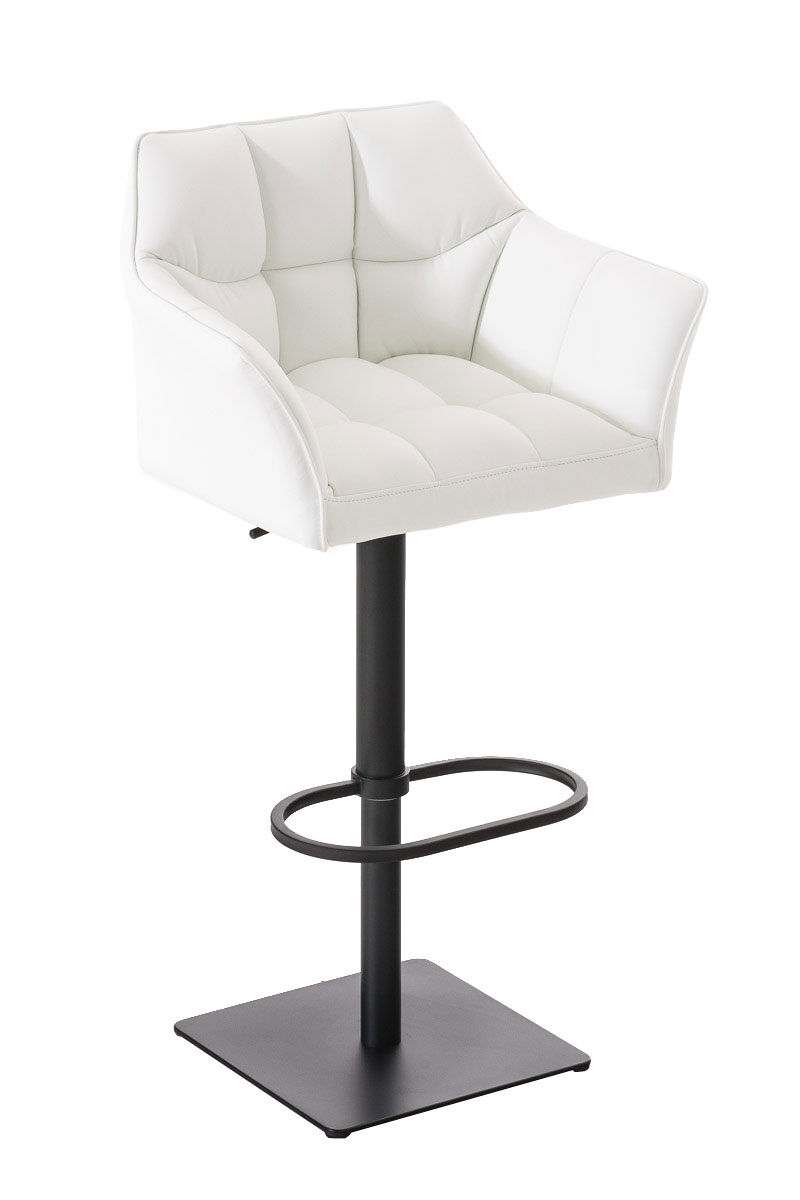 Taburete de bar damaso tapizado en cuero sintético 45x64x88-113 cm