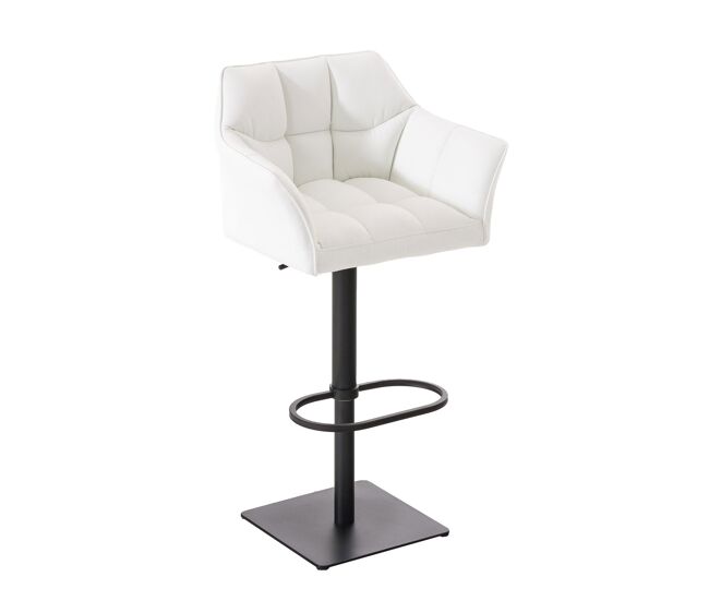 Taburete de bar damaso tapizado en cuero sintético 45x64x88-113 cm