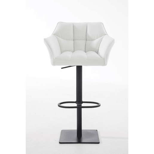 Taburete de bar Damaso con tapizado de polipiel Simil cuero Blanco 45X64X88 cm
