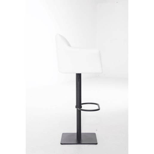 Taburete de bar Damaso con tapizado de polipiel Simil cuero Blanco 45X64X88 cm