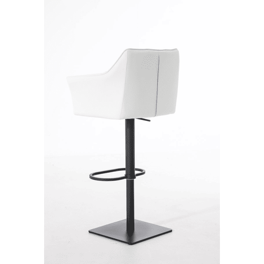 Taburete de bar Damaso con tapizado de polipiel Simil cuero Blanco 45X64X88 cm