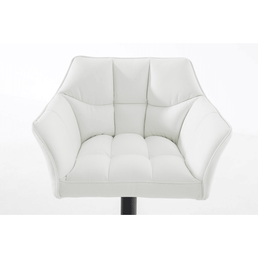 Taburete de bar Damaso con tapizado de polipiel Simil cuero Blanco 45X64X88 cm