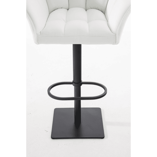 Taburete de bar Damaso con tapizado de polipiel Simil cuero Blanco 45X64X88 cm