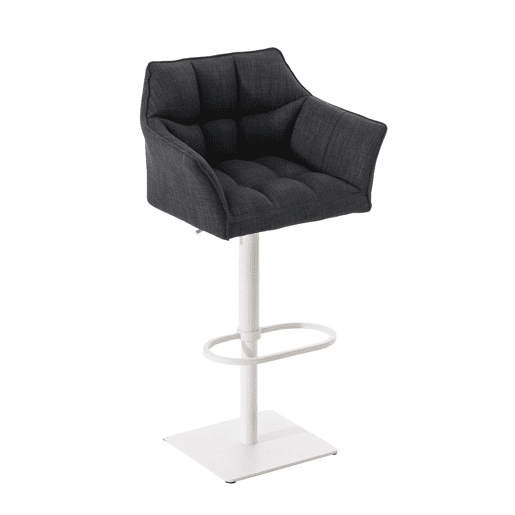 Taburete de bar Damaso con tapizado de tela Gris oscuro 45X64X88 cm