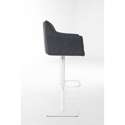 Taburete de bar Damaso con tapizado de tela Gris oscuro 45X64X88 cm