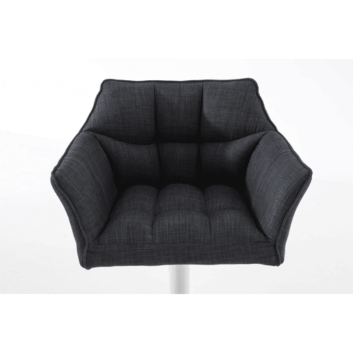 Taburete de bar Damaso con tapizado de tela Gris oscuro 45X64X88 cm