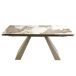 ANGEL CERDA Mesa comedor extensible rectangular mármol porcelánico y acero gris taupé 260x90 ANGEL CERDA Mesa comedor extensible rectangular mármol porcelánico y acero gris taupé 260x90 Blanco