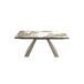 ANGEL CERDA Mesa comedor extensible rectangular mármol porcelánico y acero gris taupé 260x90 ANGEL CERDA Mesa comedor extensible rectangular mármol porcelánico y acero gris taupé 260x90 Blanco