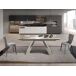 ANGEL CERDA Mesa comedor extensible rectangular mármol porcelánico y acero gris taupé 260x90 ANGEL CERDA Mesa comedor extensible rectangular mármol porcelánico y acero gris taupé 260x90 Blanco