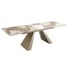 ANGEL CERDA Mesa comedor extensible rectangular mármol porcelánico y acero gris taupé 260x90 ANGEL CERDA Mesa comedor extensible rectangular mármol porcelánico y acero gris taupé 260x90 Blanco