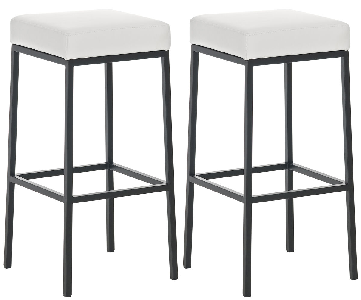Set de 2 taburetes montreal ~ altura 80 cm simil cuero blanco 37x37x80 cm