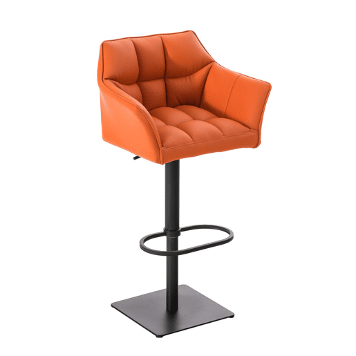 Taburete de bar Damaso con tapizado de polipiel Simil cuero Naranja 45X64X88 cm