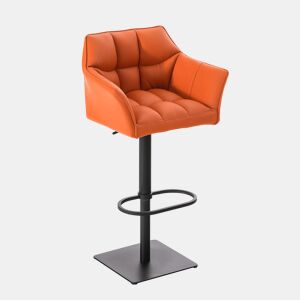 Taburete de bar Damaso con tapizado de polipiel Simil cuero Naranja 45X64X88 cm
