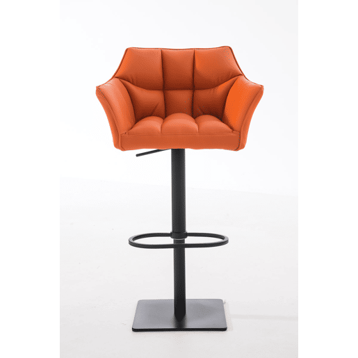 Taburete de bar Damaso con tapizado de polipiel Simil cuero Naranja 45X64X88 cm