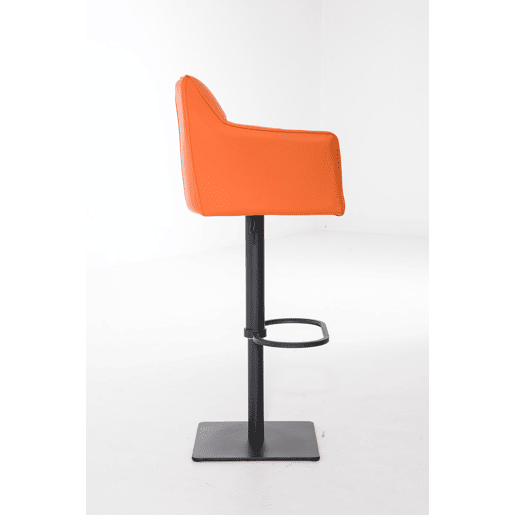 Taburete de bar Damaso con tapizado de polipiel Simil cuero Naranja 45X64X88 cm