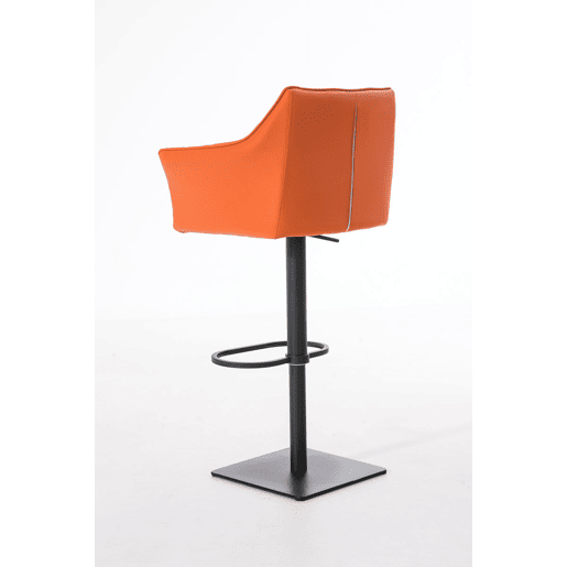 Taburete de bar Damaso con tapizado de polipiel Simil cuero Naranja 45X64X88 cm