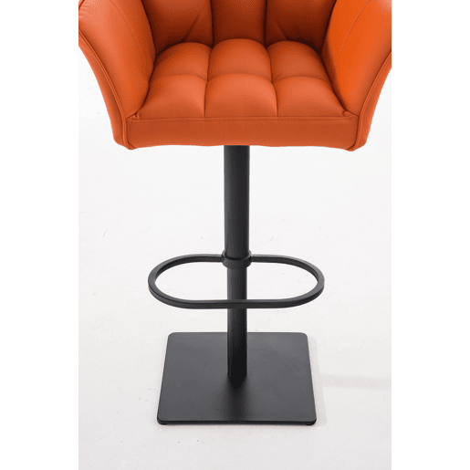 Taburete de bar Damaso con tapizado de polipiel Simil cuero Naranja 45X64X88 cm