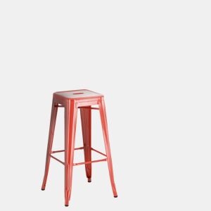 Juego de 2 taburetes de bar Joshua Metal Rojo 43X43X76 cm