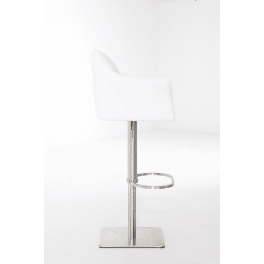 Taburete de bar Damaso con tapizado de polipiel Simil cuero Blanco 45X64X88 cm
