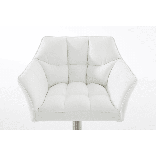 Taburete de bar Damaso con tapizado de polipiel Simil cuero Blanco 45X64X88 cm