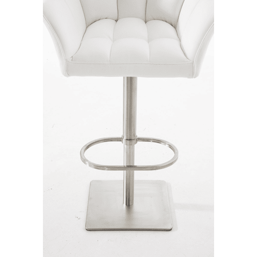 Taburete de bar Damaso con tapizado de polipiel Simil cuero Blanco 45X64X88 cm