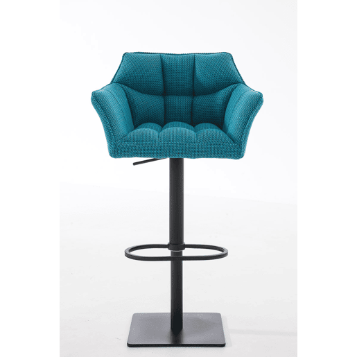 Taburete de bar Damaso con tapizado de tela Turquesa 45X64X88 cm