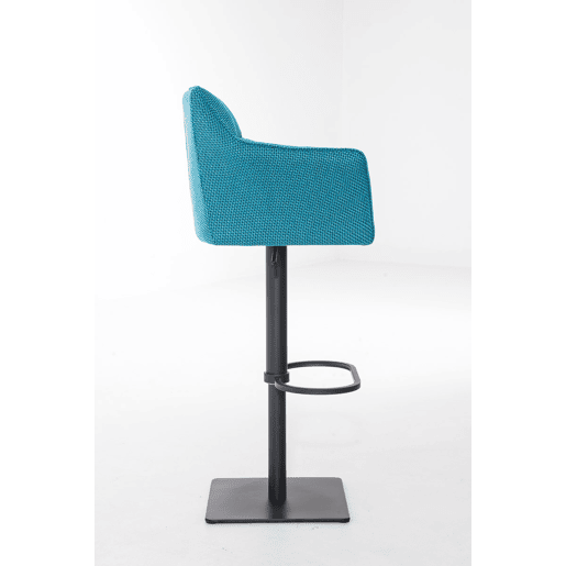 Taburete de bar Damaso con tapizado de tela Turquesa 45X64X88 cm