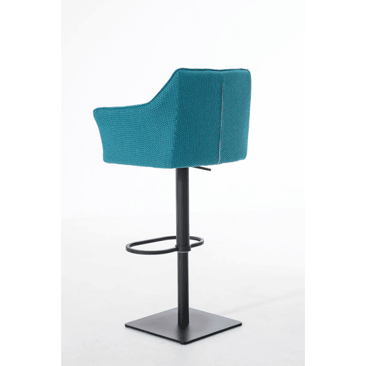 Taburete de bar Damaso con tapizado de tela Turquesa 45X64X88 cm