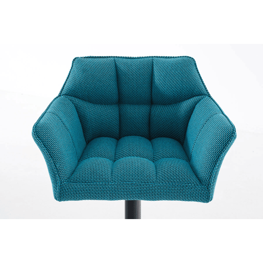 Taburete de bar Damaso con tapizado de tela Turquesa 45X64X88 cm