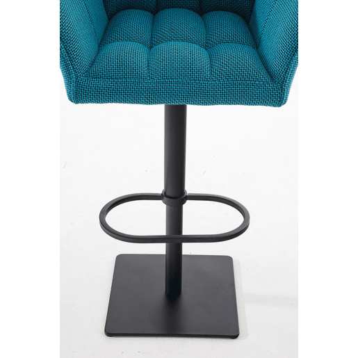 Taburete de bar Damaso con tapizado de tela Turquesa 45X64X88 cm