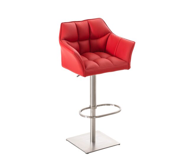 Taburete de bar damaso tapizado en cuero sintético 45x64x88-113 cm