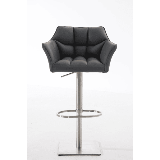 Taburete de bar Damaso con tapizado de polipiel Simil cuero Gris 45X64X88 cm