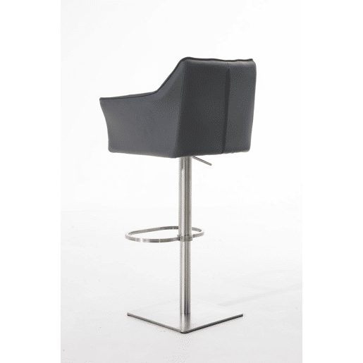 Taburete de bar Damaso con tapizado de polipiel Simil cuero Gris 45X64X88 cm
