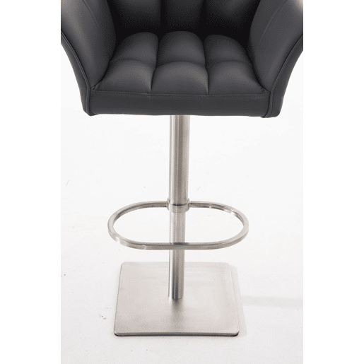 Taburete de bar Damaso con tapizado de polipiel Simil cuero Gris 45X64X88 cm