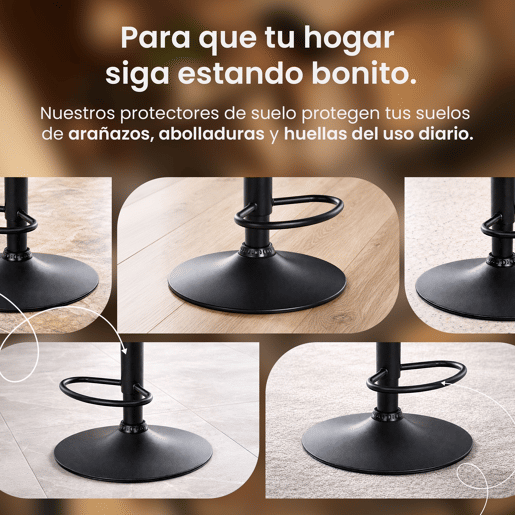 Taburete de bar Braga de tela Gris topo 52X51X89 cm