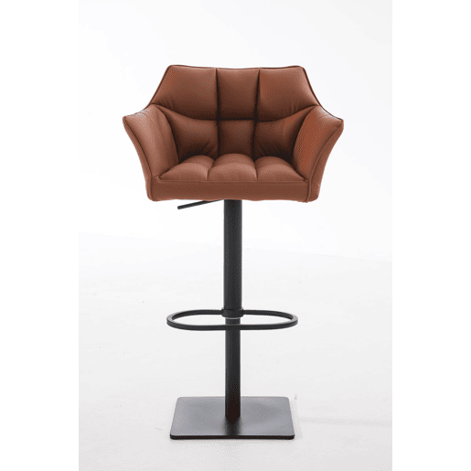 Taburete de bar Damaso con tapizado de polipiel Simil cuero Marrón claro 45X64X88 cm