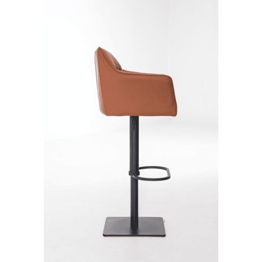 Taburete de bar Damaso con tapizado de polipiel Simil cuero Marrón claro 45X64X88 cm