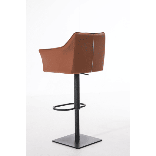 Taburete de bar Damaso con tapizado de polipiel Simil cuero Marrón claro 45X64X88 cm