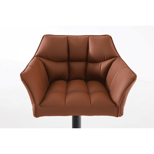 Taburete de bar Damaso con tapizado de polipiel Simil cuero Marrón claro 45X64X88 cm