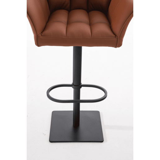 Taburete de bar Damaso con tapizado de polipiel Simil cuero Marrón claro 45X64X88 cm