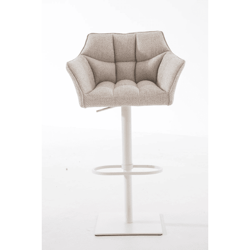 Taburete de bar Damaso con tapizado de tela Marfil 45X64X88 cm