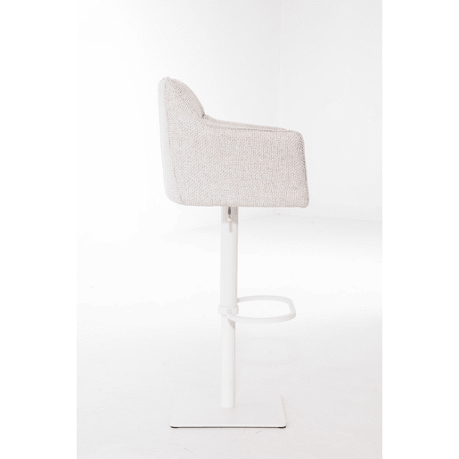 Taburete de bar Damaso con tapizado de tela Marfil 45X64X88 cm