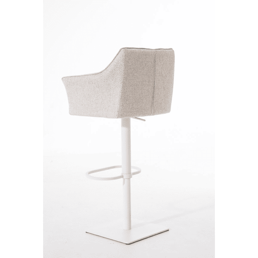 Taburete de bar Damaso con tapizado de tela Marfil 45X64X88 cm