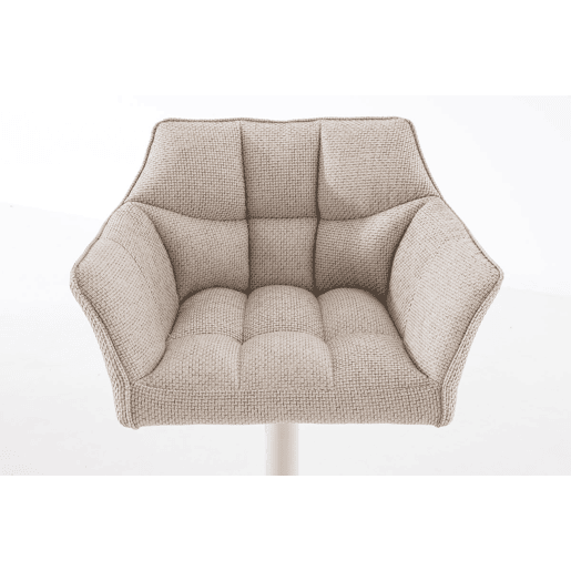 Taburete de bar Damaso con tapizado de tela Marfil 45X64X88 cm