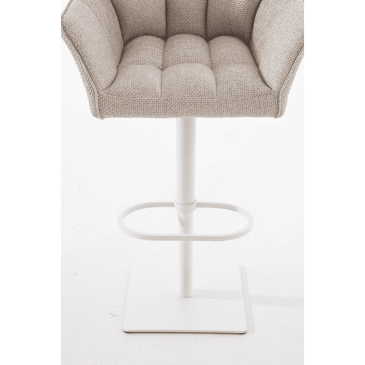 Taburete de bar Damaso con tapizado de tela Marfil 45X64X88 cm
