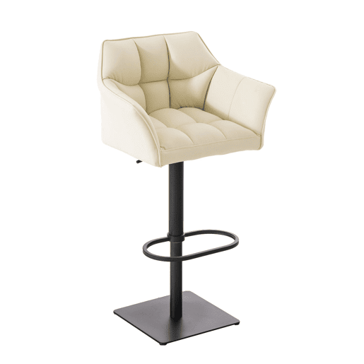 Taburete de bar Damaso con tapizado de polipiel Simil cuero Crema 45X64X88 cm